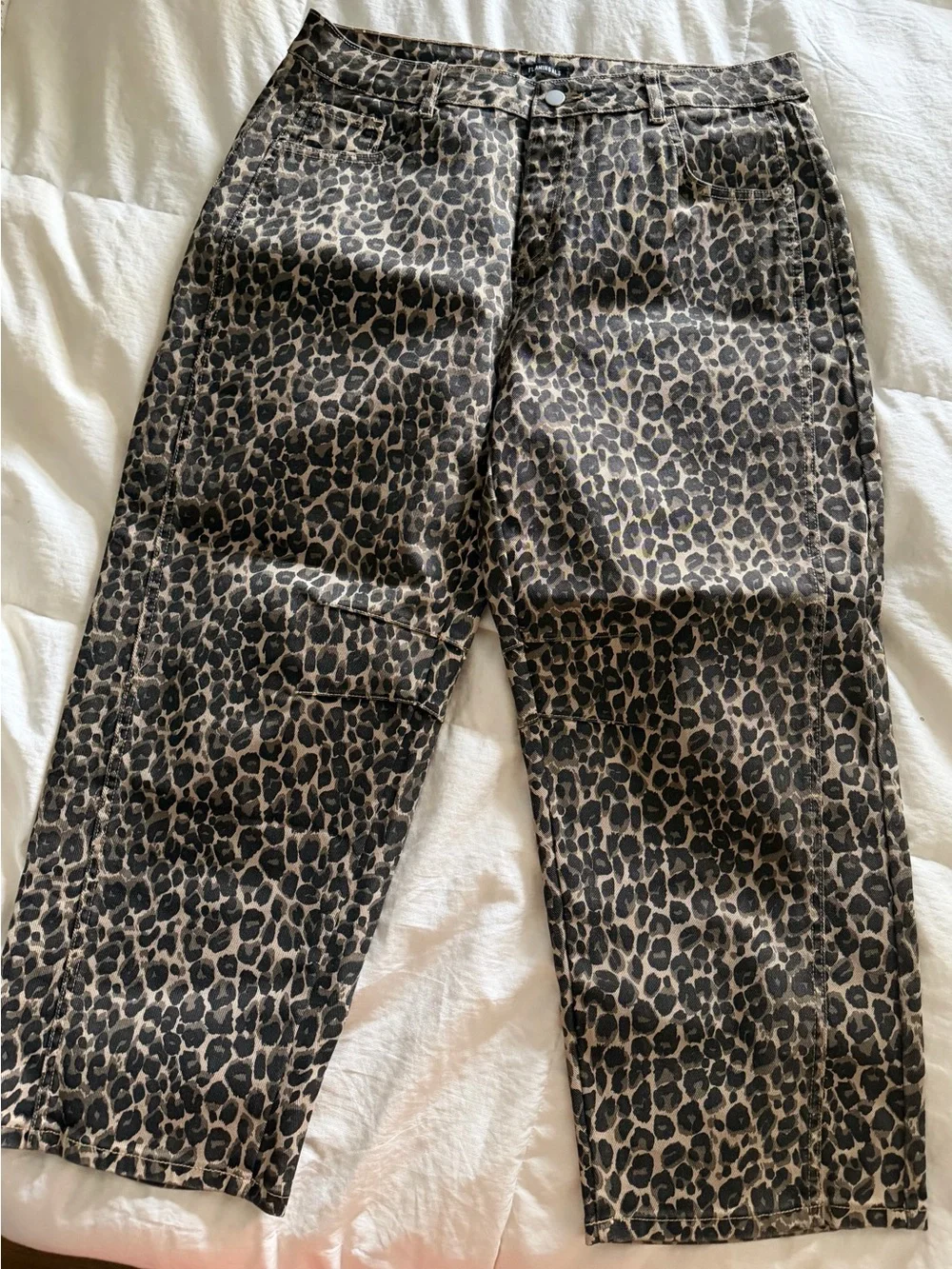 Leopard Print Wide Leg Pants, NWOT
